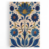 Scandinavian Wall Art | Blue and Gold Floral Nordic Art Print | Hygge