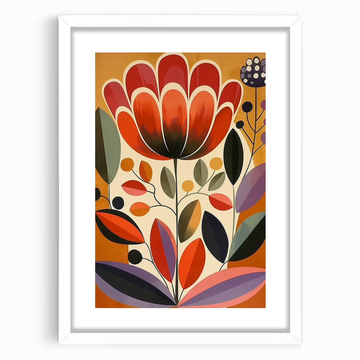 Scandinavian Wall Decor | Vibrant Floral Nordic Art Print | Hygge Style