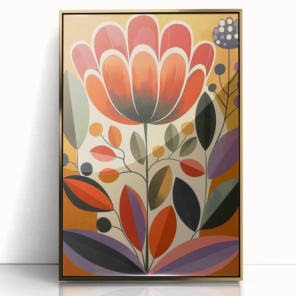 Scandinavian Wall Decor | Vibrant Floral Nordic Art Print | Hygge Style