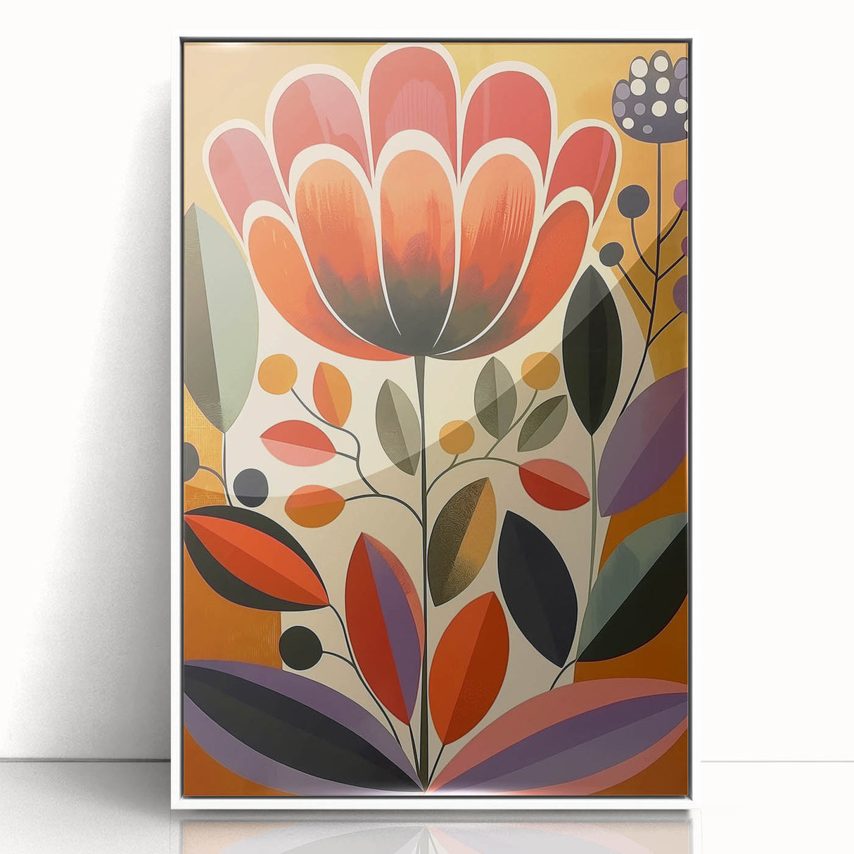 Scandinavian Wall Decor | Vibrant Floral Nordic Art Print | Hygge Style