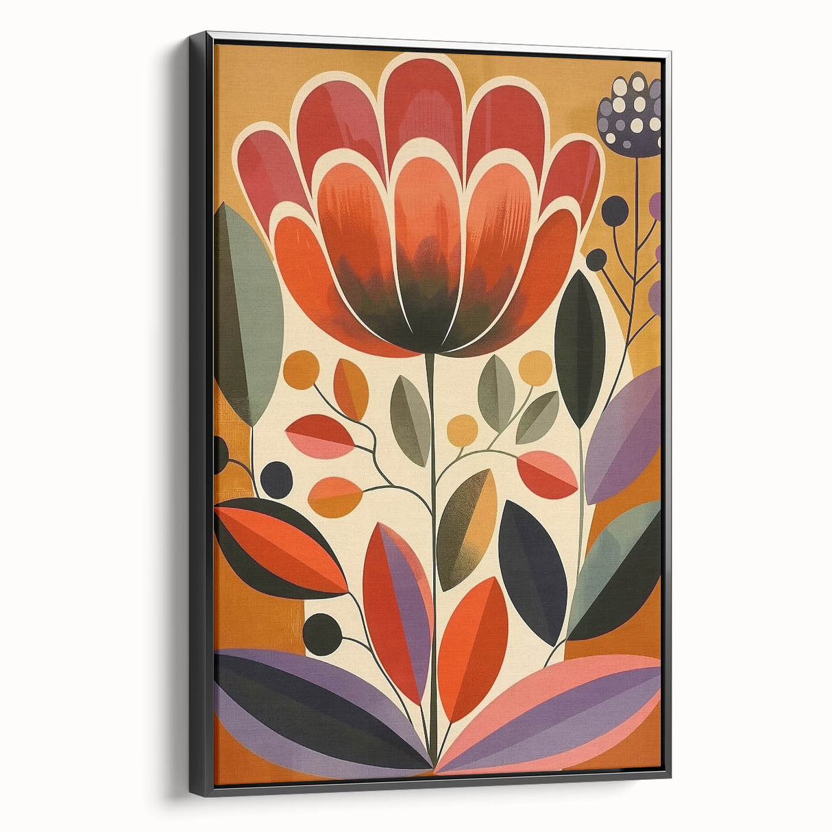 Scandinavian Wall Decor | Vibrant Floral Nordic Art Print | Hygge Style
