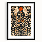 Scandinavian Wall Art | Beige and Orange Nordic Bird Art Print | Hygge