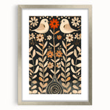 Scandinavian Wall Art | Beige and Orange Nordic Bird Art Print | Hygge