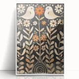 Scandinavian Wall Art | Beige and Orange Nordic Bird Art Print | Hygge