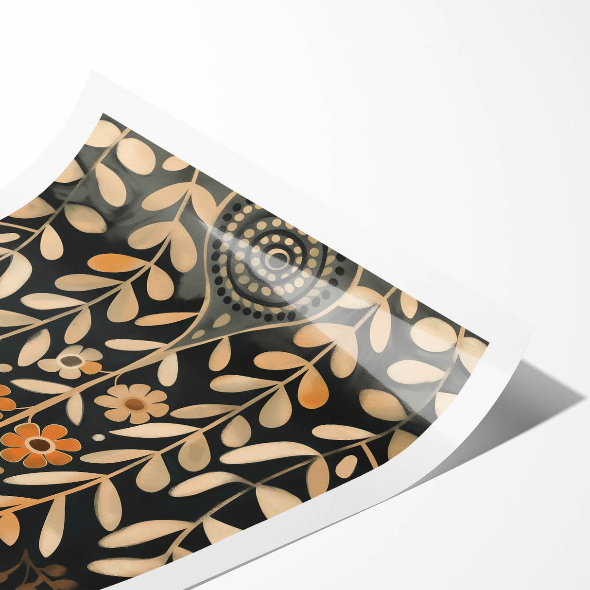 Scandinavian Wall Art | Beige and Orange Nordic Bird Art Print | Hygge