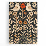 Scandinavian Wall Art | Beige and Orange Nordic Bird Art Print | Hygge