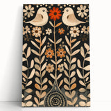 Scandinavian Wall Art | Beige and Orange Nordic Bird Art Print | Hygge