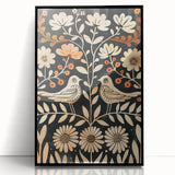 Scandinavian Wall Art | Nordic Beige and Peach Bird Print | Hygge Style