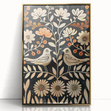 Scandinavian Wall Art | Nordic Beige and Peach Bird Print | Hygge Style