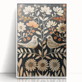 Scandinavian Wall Art | Nordic Beige and Peach Bird Print | Hygge Style