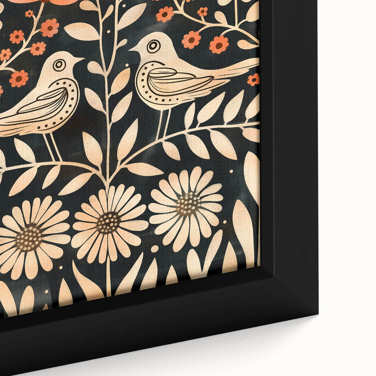 Scandinavian Wall Art | Nordic Beige and Peach Bird Print | Hygge Style