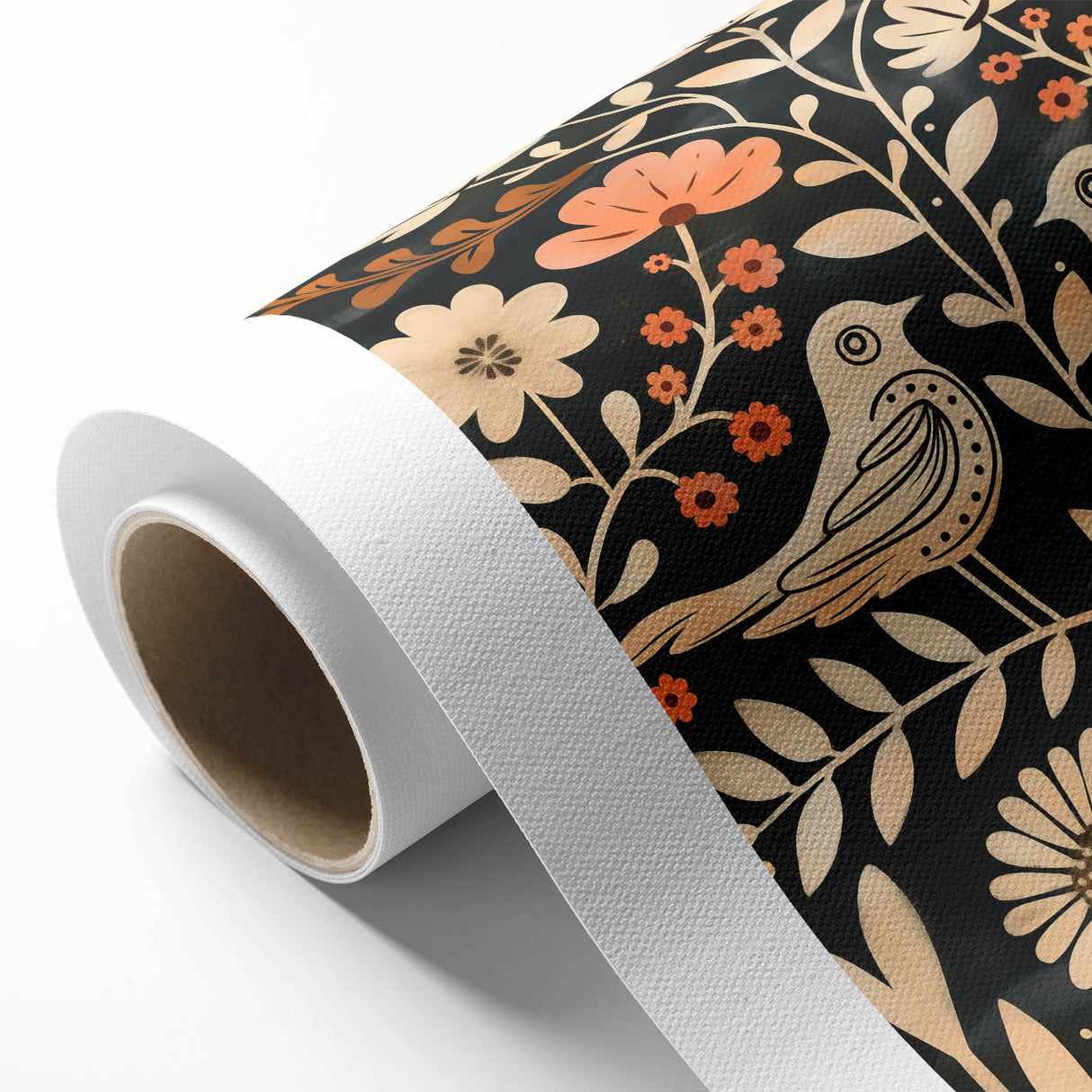 Scandinavian Wall Art | Nordic Beige and Peach Bird Print | Hygge Style