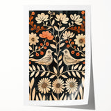Scandinavian Wall Art | Nordic Beige and Peach Bird Print | Hygge Style