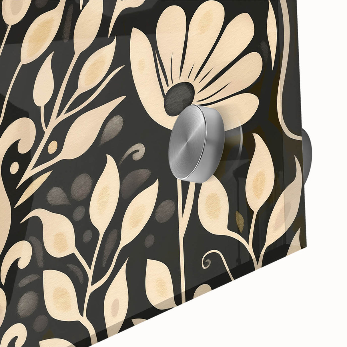 Scandinavian Wall Decor | Elegant Beige and Red Floral Art | Hygge Style