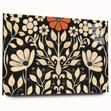 Scandinavian Wall Decor | Elegant Beige and Red Floral Art | Hygge Style
