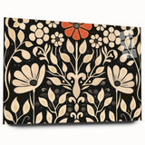 Scandinavian Wall Decor | Elegant Beige and Red Floral Art | Hygge Style