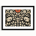 Scandinavian Wall Decor | Elegant Beige and Red Floral Art | Hygge Style