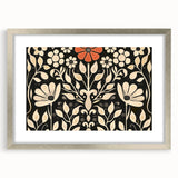 Scandinavian Wall Decor | Elegant Beige and Red Floral Art | Hygge Style