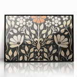 Scandinavian Wall Decor | Elegant Beige and Red Floral Art | Hygge Style