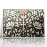 Scandinavian Wall Decor | Elegant Beige and Red Floral Art | Hygge Style
