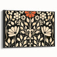 Scandinavian Wall Decor | Elegant Beige and Red Floral Art | Hygge Style