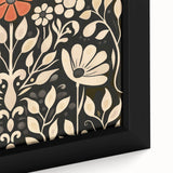 Scandinavian Wall Decor | Elegant Beige and Red Floral Art | Hygge Style