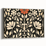 Scandinavian Wall Decor | Elegant Beige and Red Floral Art | Hygge Style