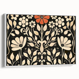 Scandinavian Wall Decor | Elegant Beige and Red Floral Art | Hygge Style