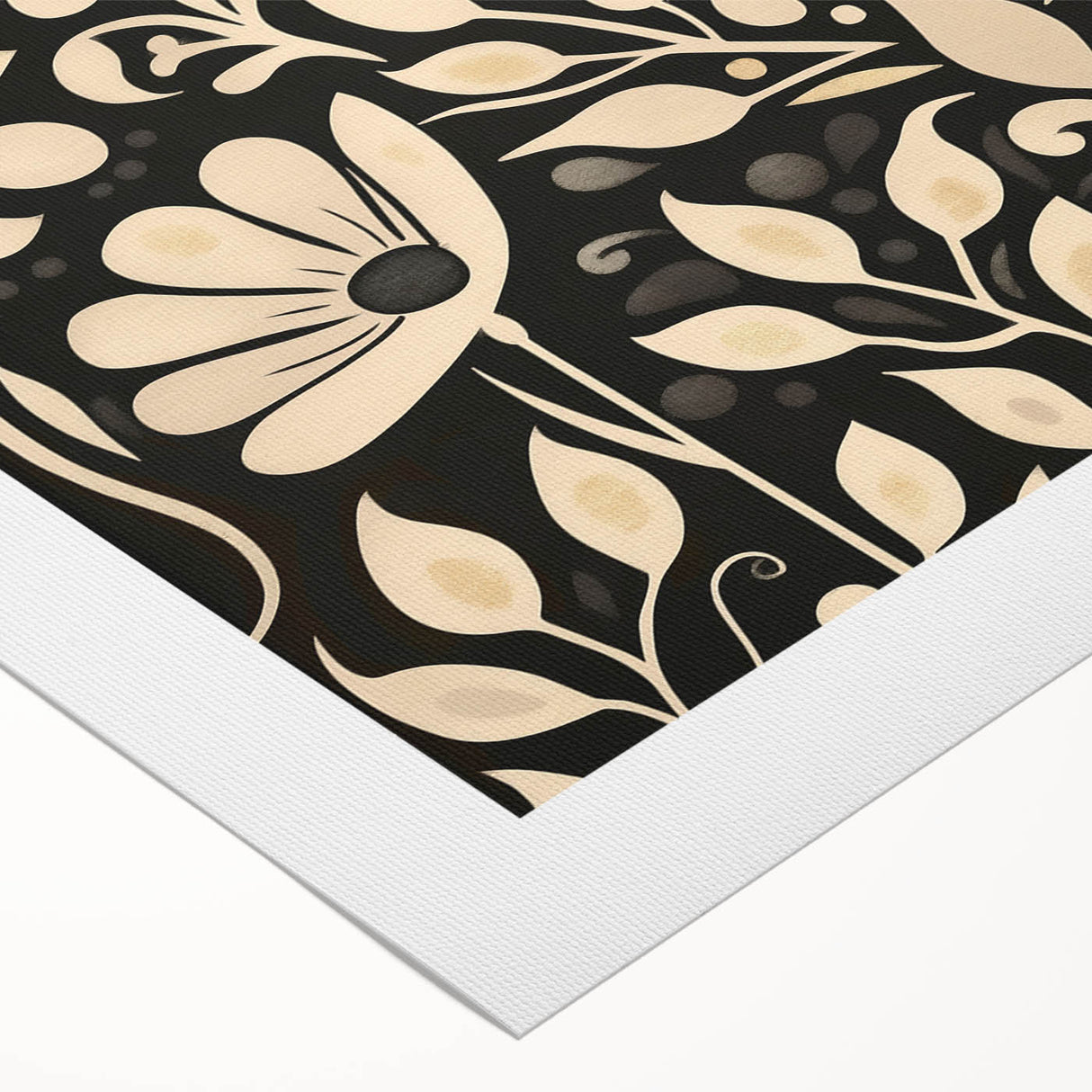 Scandinavian Wall Decor | Elegant Beige and Red Floral Art | Hygge Style