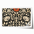 Scandinavian Wall Decor | Elegant Beige and Red Floral Art | Hygge Style