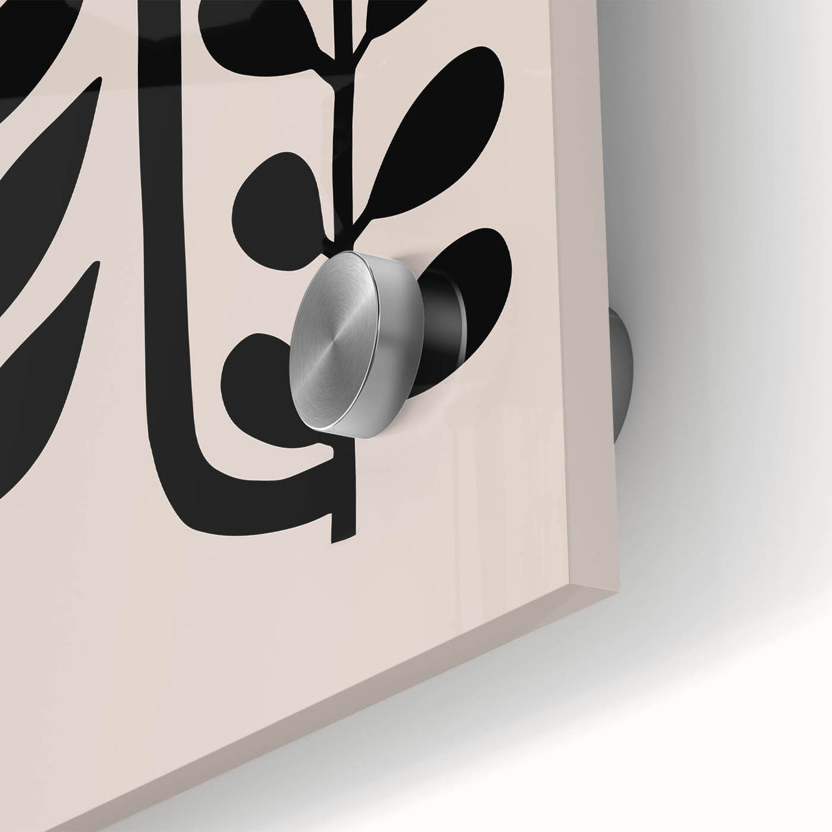 Scandinavian Wall Decor | Minimalist Black and Beige Floral Art | Hygge