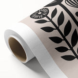 Scandinavian Wall Decor | Minimalist Black and Beige Floral Art | Hygge