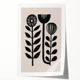 Scandinavian Wall Decor | Minimalist Black and Beige Floral Art | Hygge