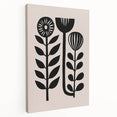 Scandinavian Wall Decor | Minimalist Black and Beige Floral Art | Hygge