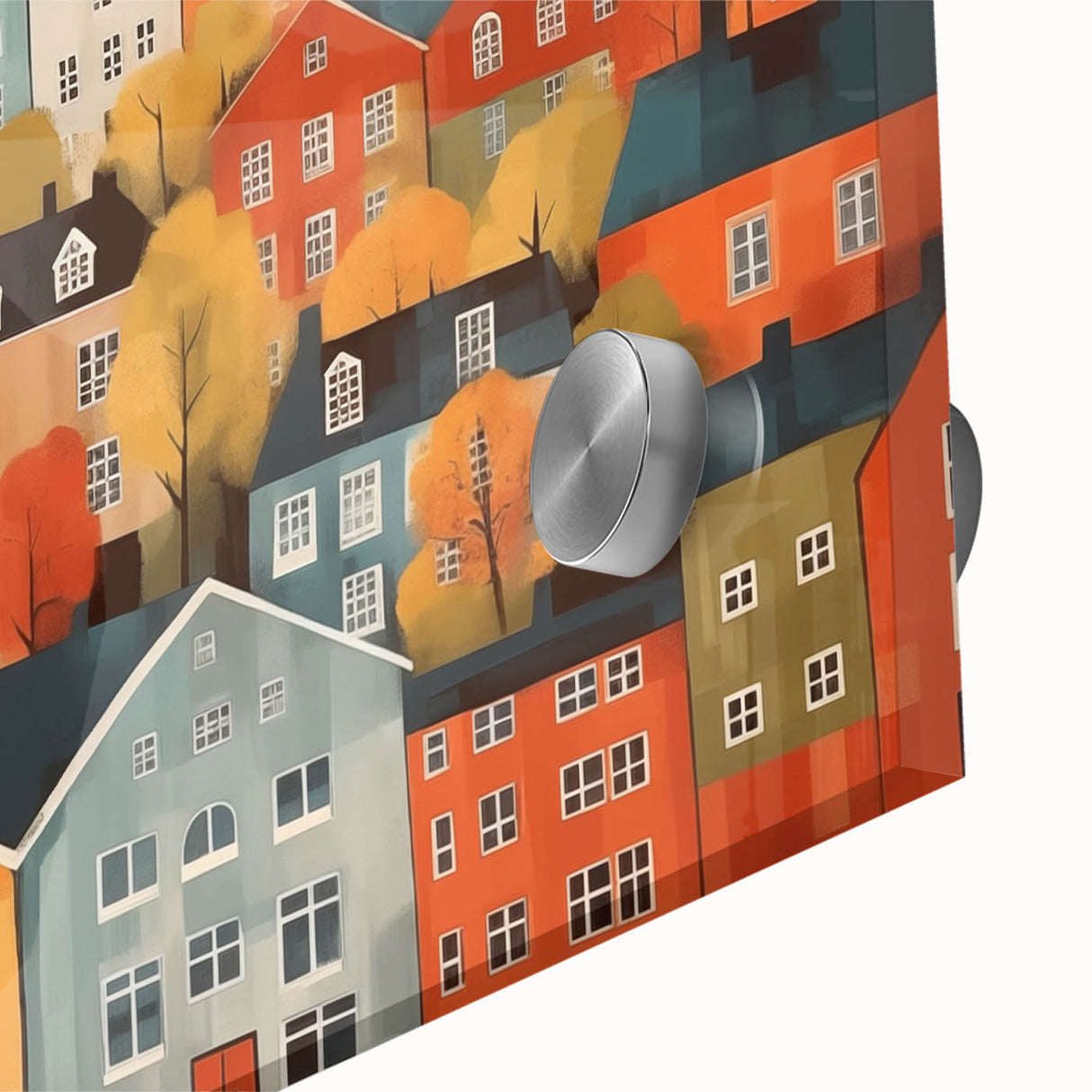 Scandinavian Wall Art | Colorful Nordic Village Print | Hygge Style