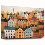 Scandinavian Wall Art | Colorful Nordic Village Print | Hygge Style