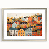 Scandinavian Wall Art | Colorful Nordic Village Print | Hygge Style