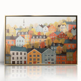 Scandinavian Wall Art | Colorful Nordic Village Print | Hygge Style