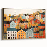 Scandinavian Wall Art | Colorful Nordic Village Print | Hygge Style