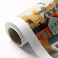Scandinavian Wall Art | Colorful Nordic Village Print | Hygge Style