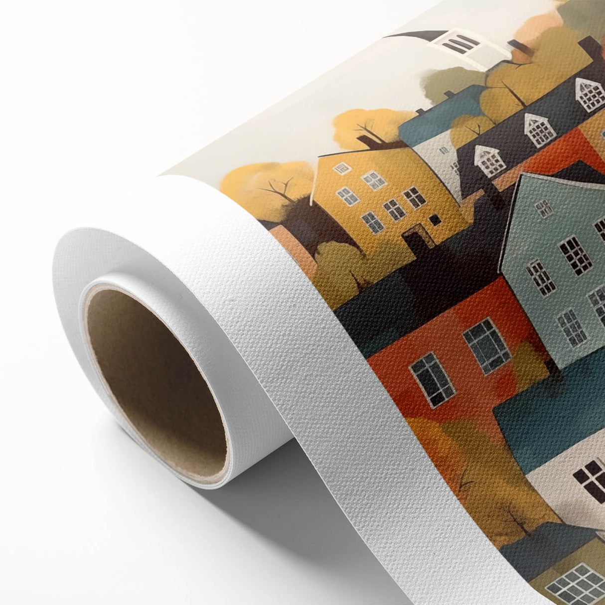 Scandinavian Wall Art | Colorful Nordic Village Print | Hygge Style