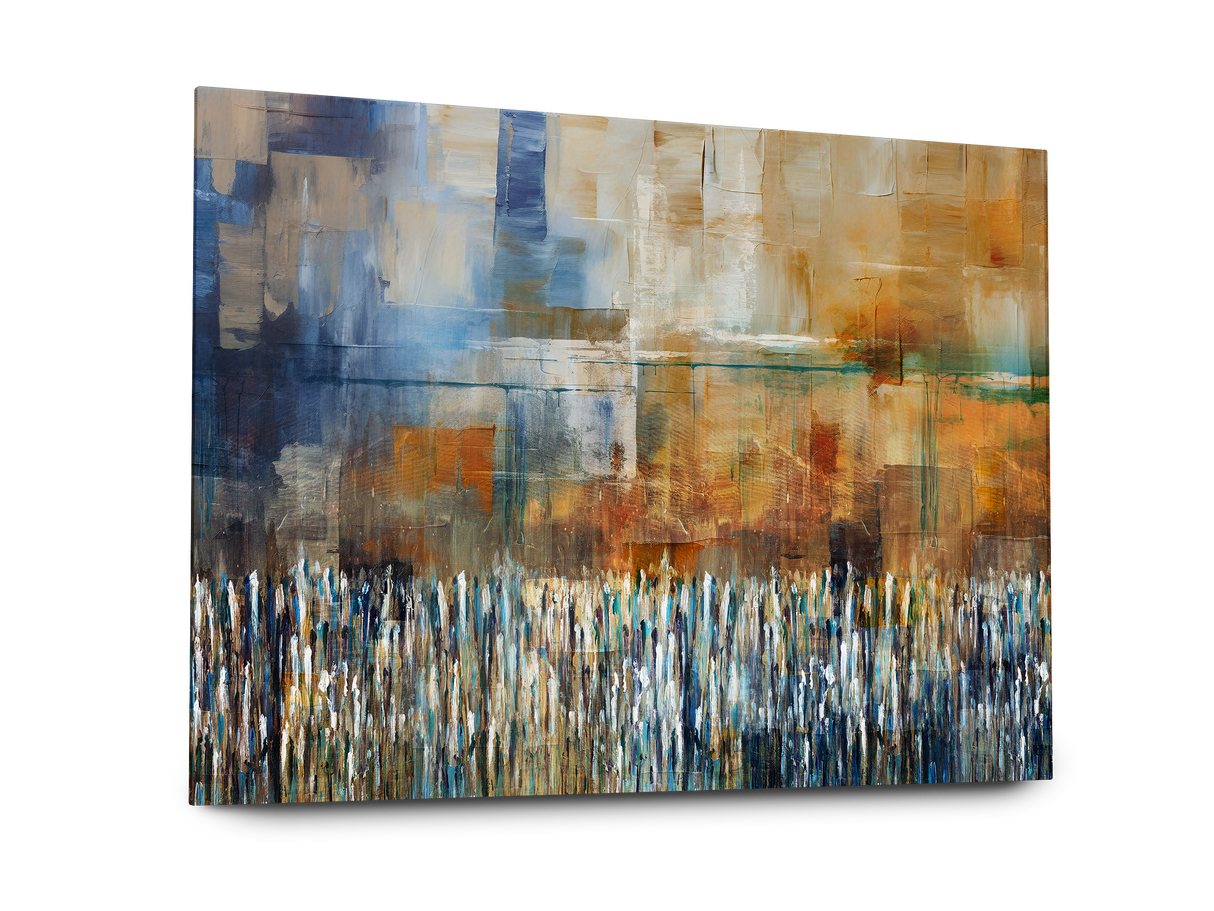 Western Wall - Earthy Abstract Art by Avigdor Ben-Ari, showcasing a modern portrayal of the Western Wall with warm tones and abstract style.