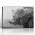 Framed black bear wall art with a sleek acrylic front, showcasing a striking design, perfect for nature-themed home decor or wildlife enthusiasts.