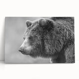 Stretched canvas art featuring a striking black bear design, ideal for nature lovers, showcasing detailed fur textures and vibrant colors, perfect for home decor.