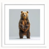Black bear wall art design displayed in a white frame with a mat, showcasing intricate details and natural colors, perfect for wildlife-themed decor.