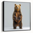 Framed black bear wall art showcasing a striking design on canvas, presented in a stylish black frame. Ideal for nature enthusiasts, this piece enhances any room's decor.