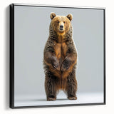 Framed black bear wall art showcasing a striking design on canvas, presented in a stylish black frame. Ideal for nature enthusiasts, this piece enhances any room's decor.