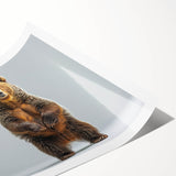 Black bear wall art design printed on high-quality canvas, showcasing intricate details and vibrant colors, ideal for nature-themed home decor. This rolled print is packaged securely for safe shipping.