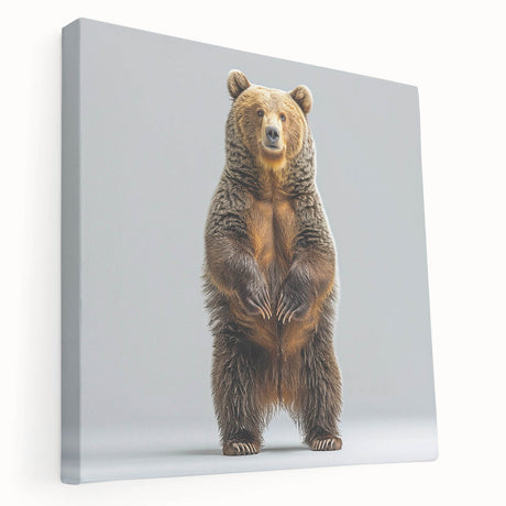 Stretched canvas wall art featuring a striking black bear design, showcasing intricate details and rich colors, perfect for nature-themed home decor.