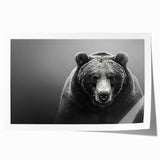 Black bear wall art print showcasing a striking design with intricate detailing on a rolled canvas, emphasizing nature's beauty and wildlife conservation. Perfect for animal lovers and home decor enthusiasts.